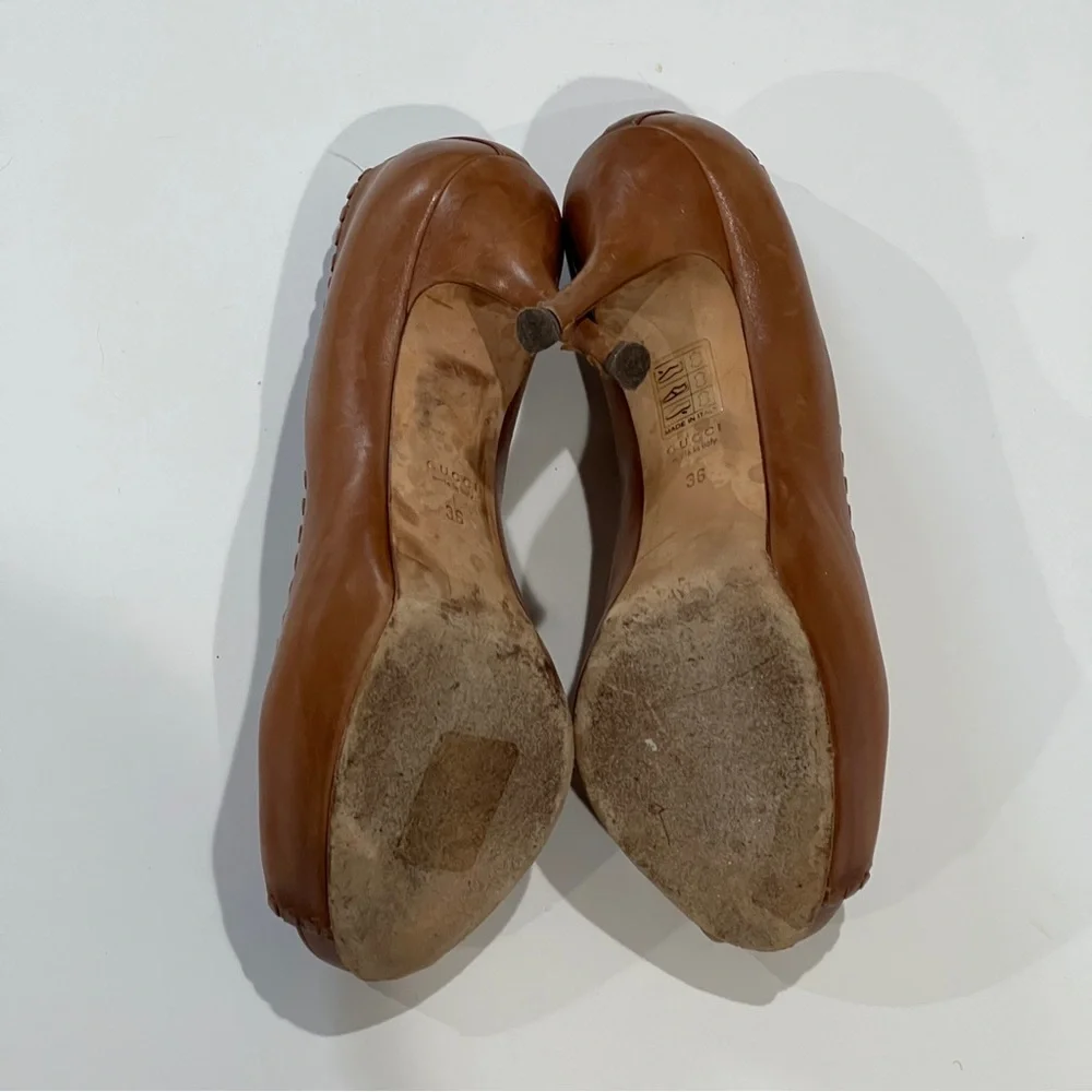 Gucci Women's Tan Peep-Toe Heels size 36 - Picture 4 of 4